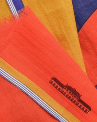 Moismont Bold Geo Scarf in Pansy Blue