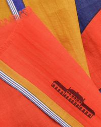 Bold Geo Scarf in Pansy Blue - Bliss Boutiques
