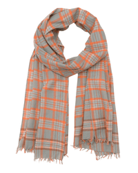 Varied Plaid Cttn Scarf in Cloud - Bliss Boutiques