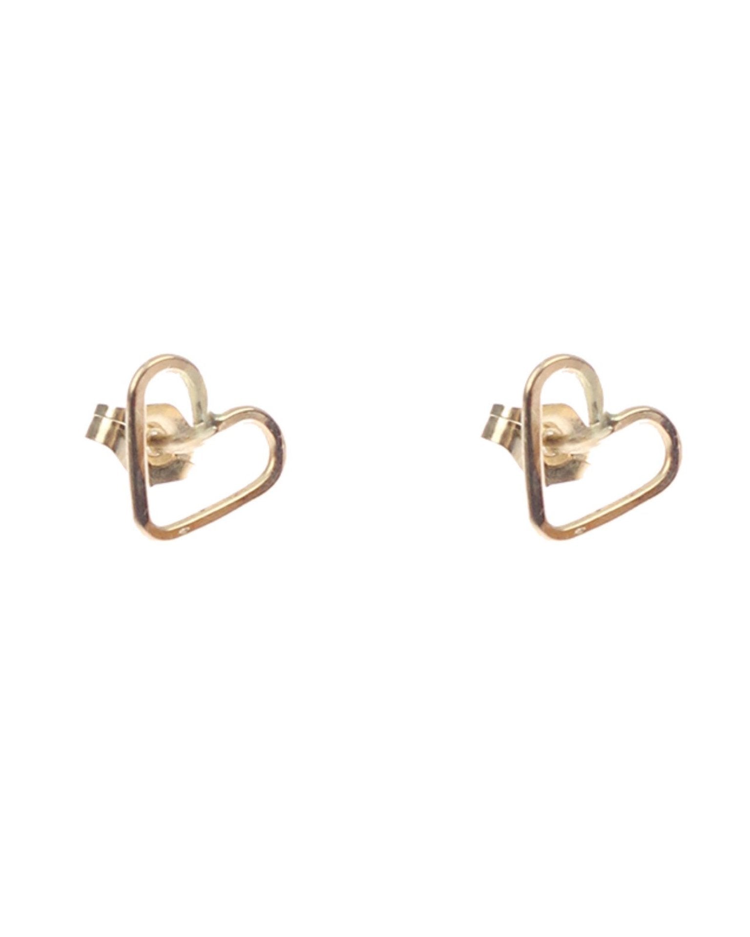 Nashelle Little Heart Studs in Gold