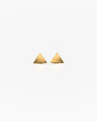 Lucky Mini Triangle Posts in Gold by Nashelle, crafted in 14K gold fill, shown on a plain white background.