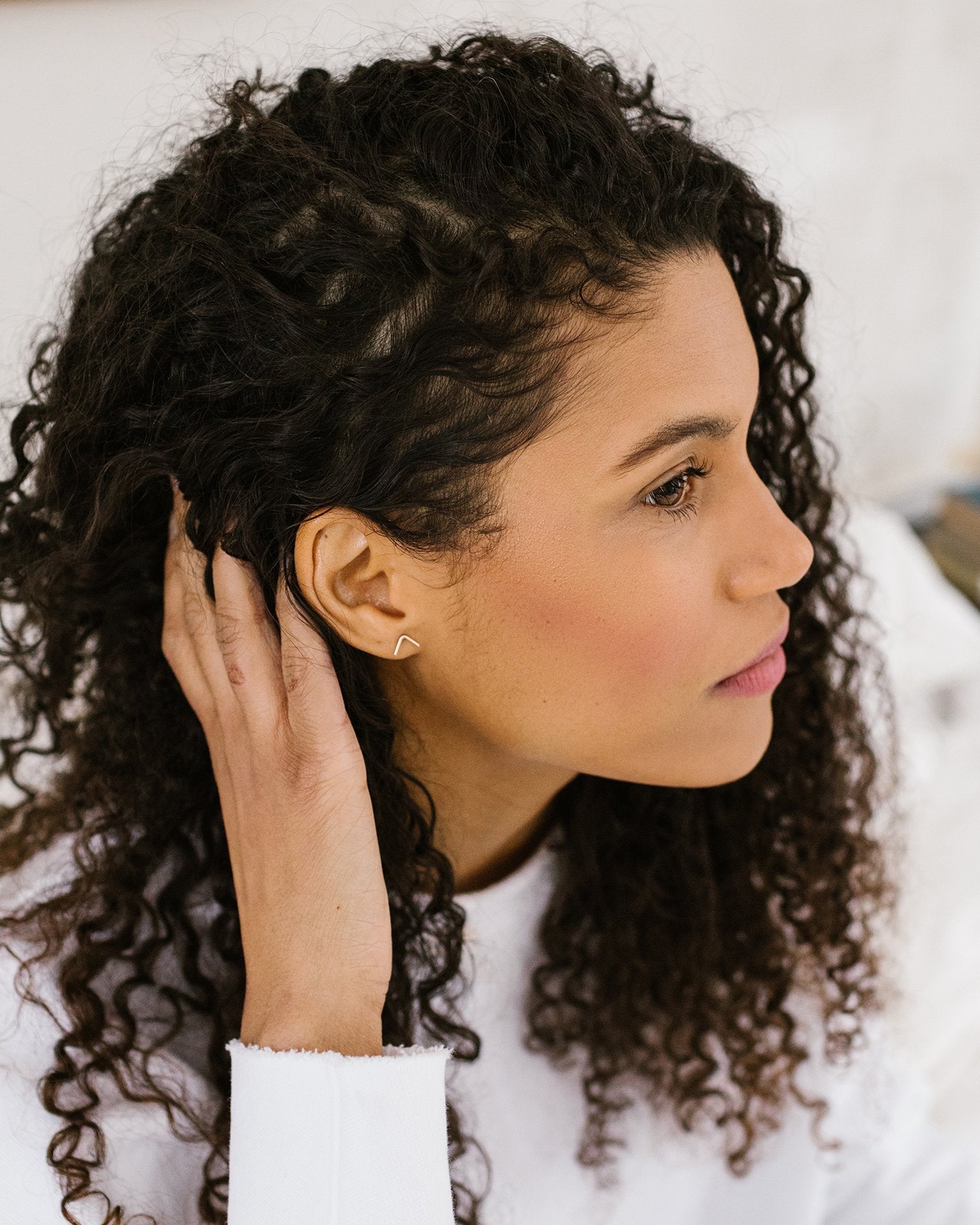 Nashelle Lucky Mini V Posts in Silver