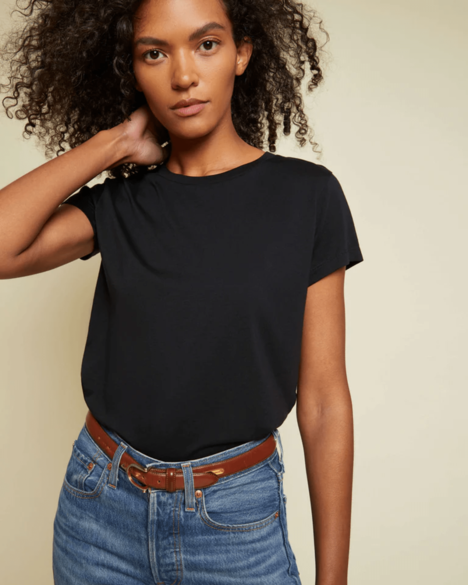 Nation LTD Goldie Boxy Tee in Black