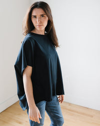 Frank & Eileen Olive Capelet Tee in British Royal Navy