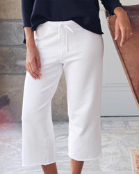 Frank & Eileen Catherine Cropped Wide Leg Sweatpant in White