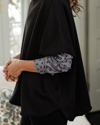 Frank & Eileen Audrey Funnel Neck Capelet in Black