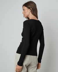 Velvet by Graham & Spencer Bayler L/S Fitted Tee in Black