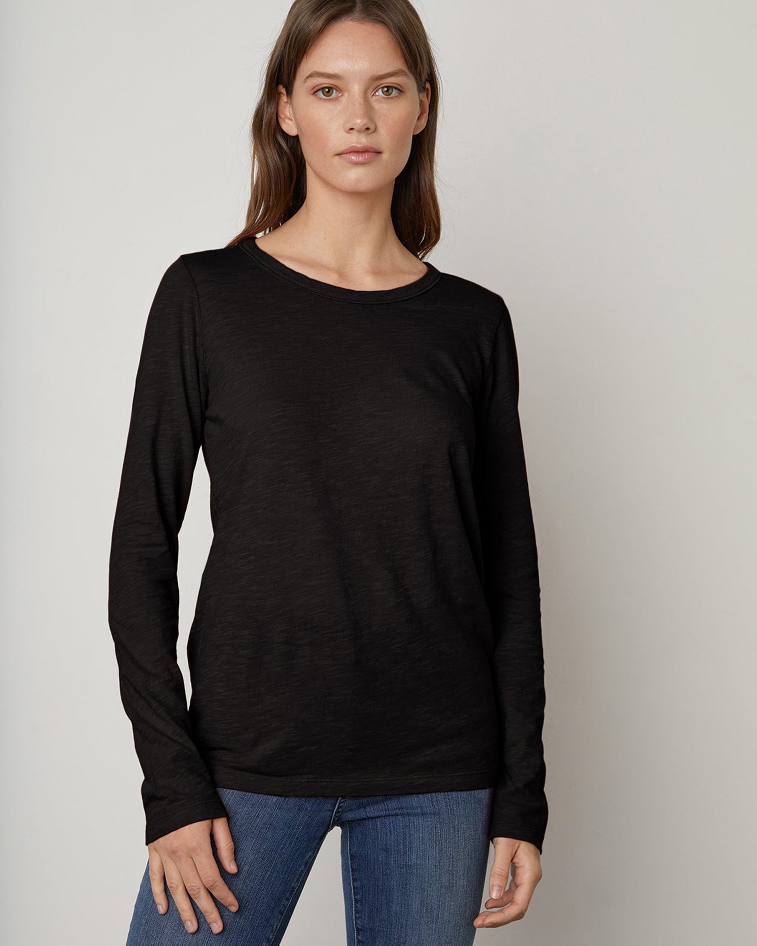 Lizzie L/S Crew in Black
