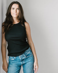 Velvet by Graham & Spencer Maxie Muscle Rib Tank in Black