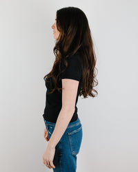 Velvet by Graham & Spencer Sierra S/S Crew Neck Top in Black