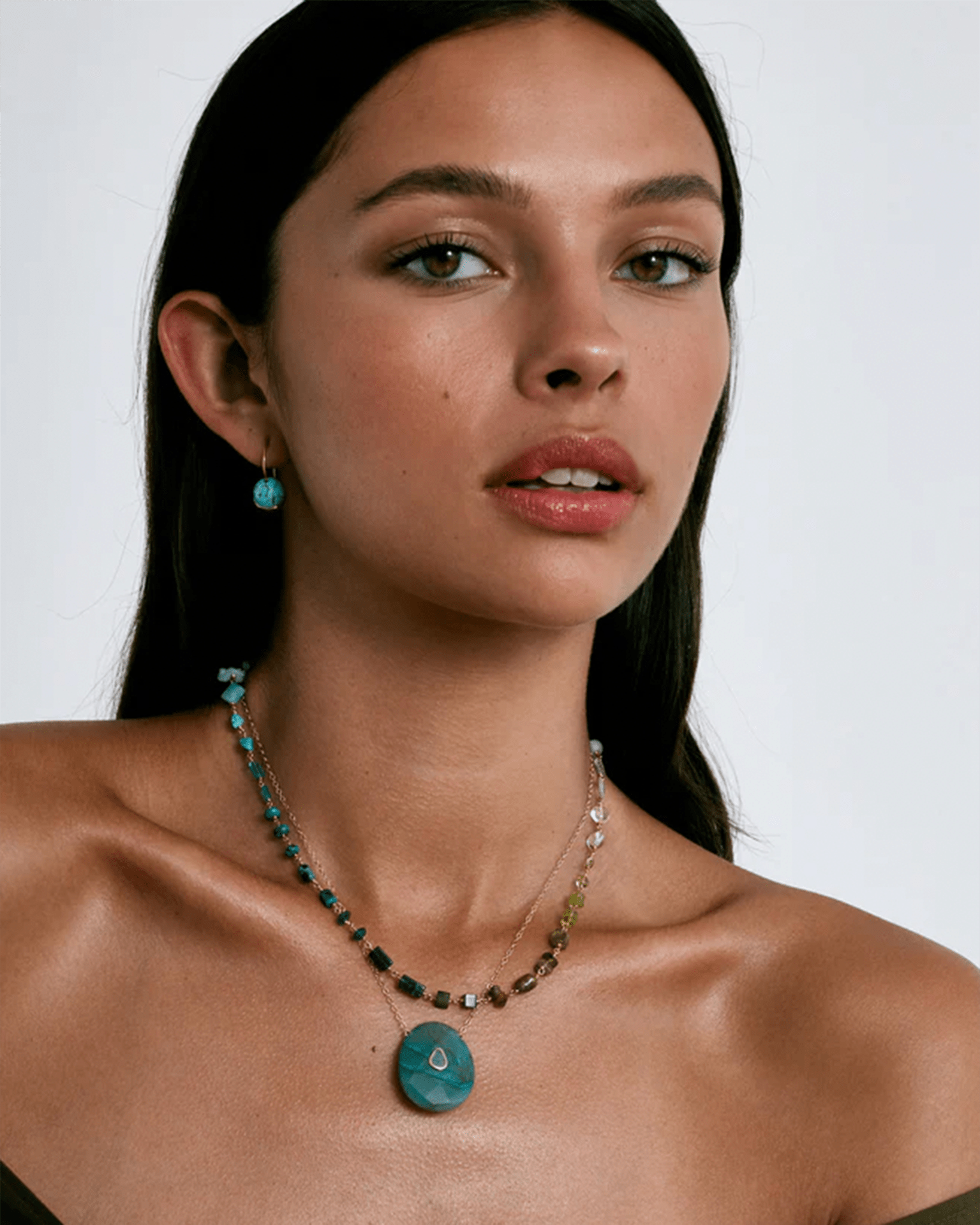 Chan Luu Daphne Beaded Necklace in Turquoise Mix