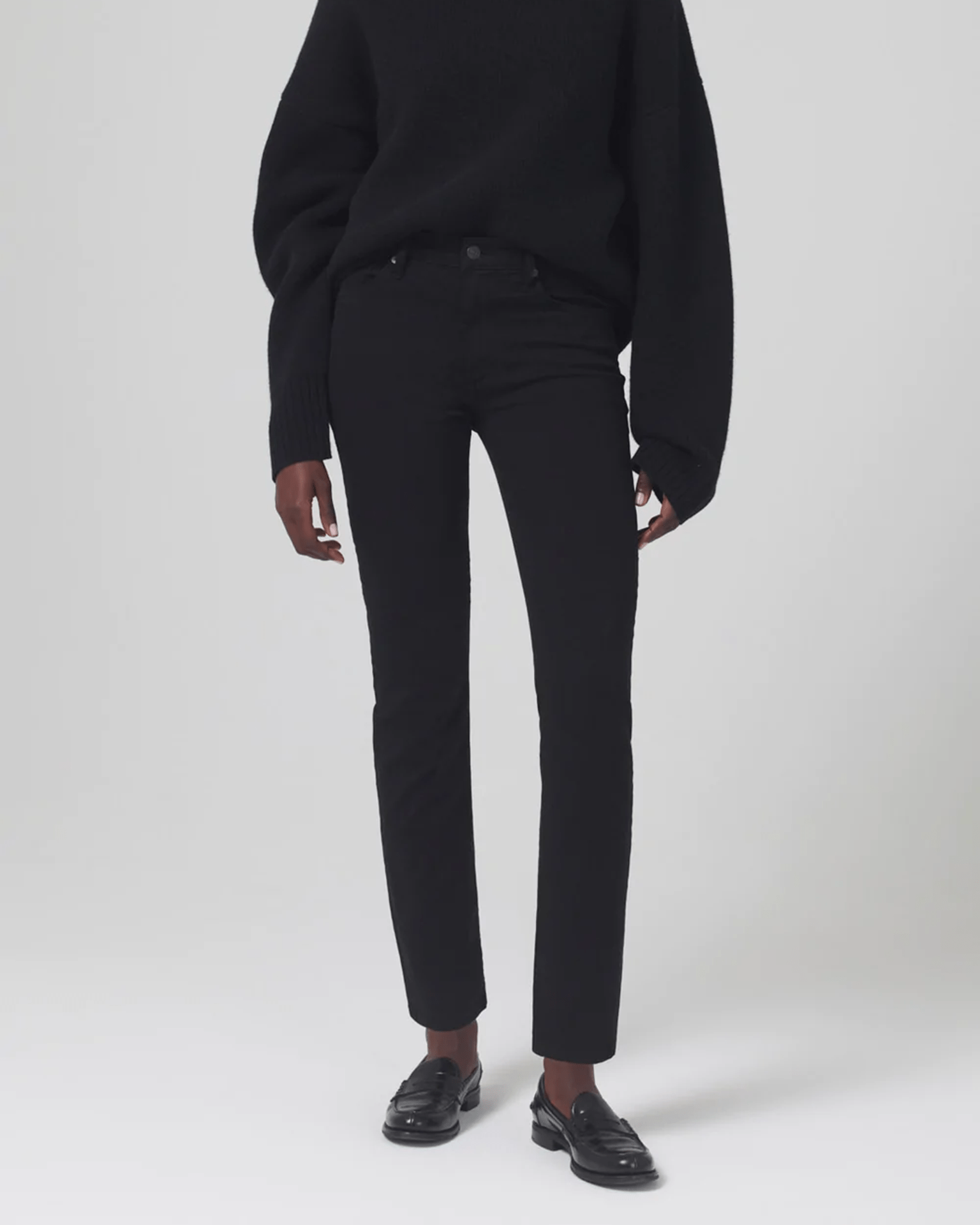 Citizens of Humanity Skyla Mid Rise Slim in Plush Black