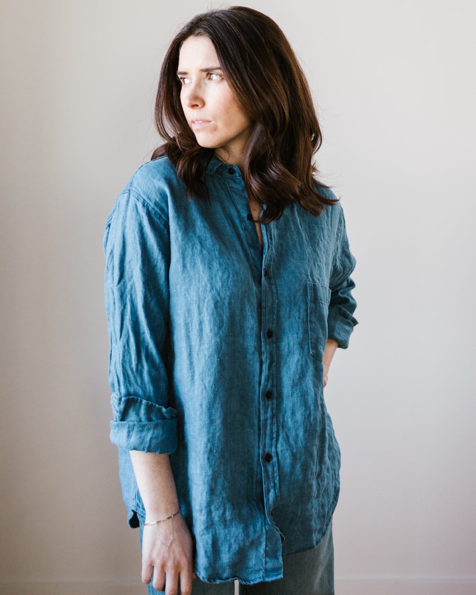 CP Shades Joss 1 Pocket in Bleach Indigo HW Linen Twill