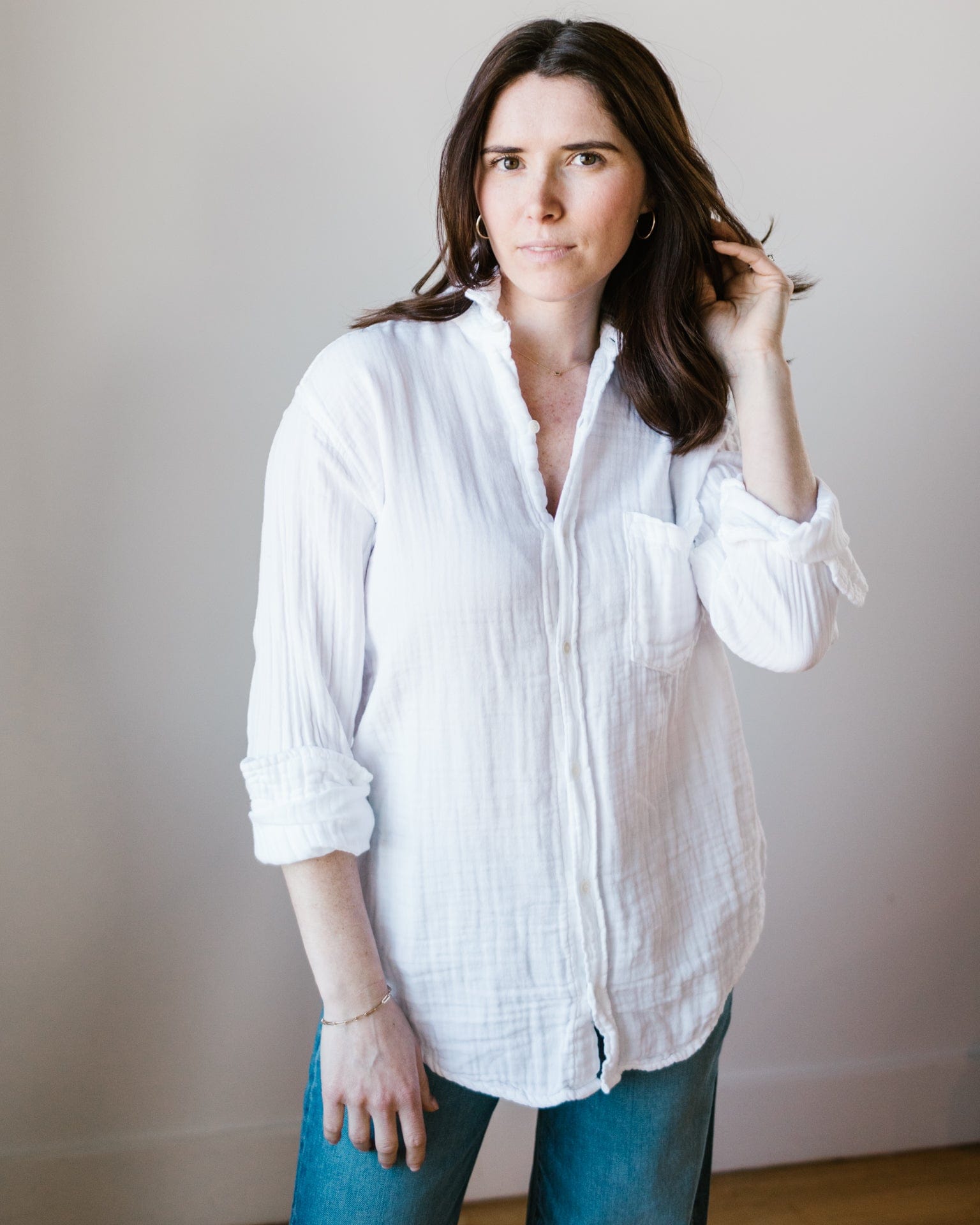 CP Shades Joss in White Double Cottn Gauze