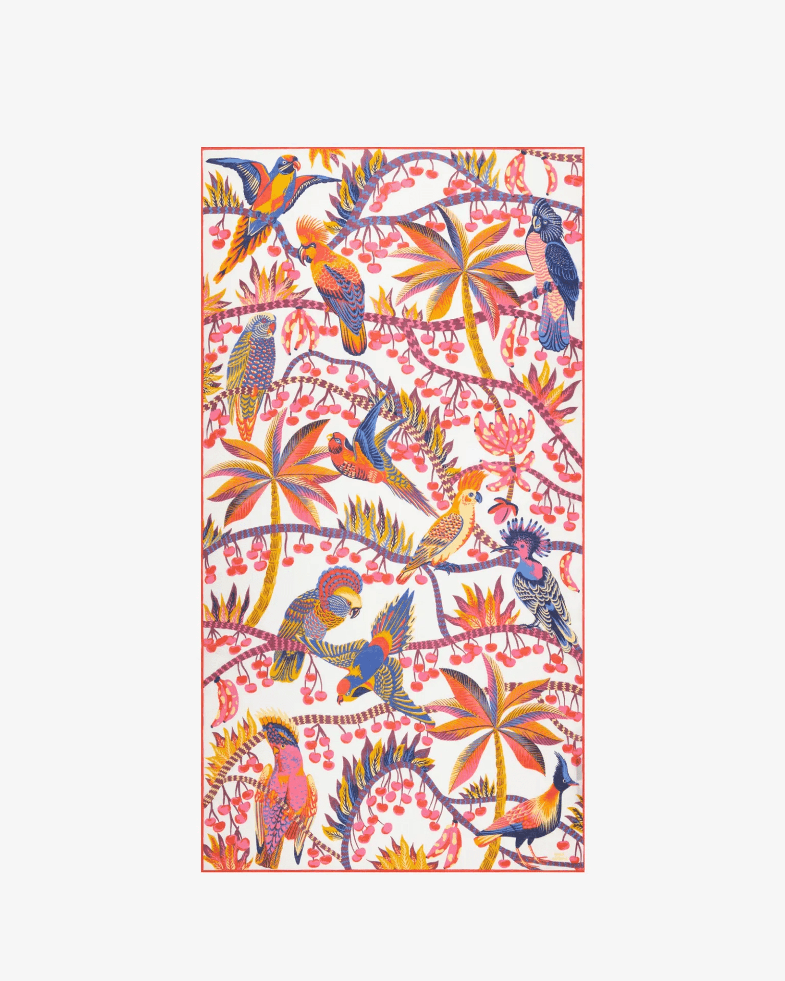 Inoui Editions Accessories White Scarf 100 Cerise in White