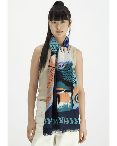 Inoui Editions Scarf 70 Toucan in Emerald - Bliss Boutiques