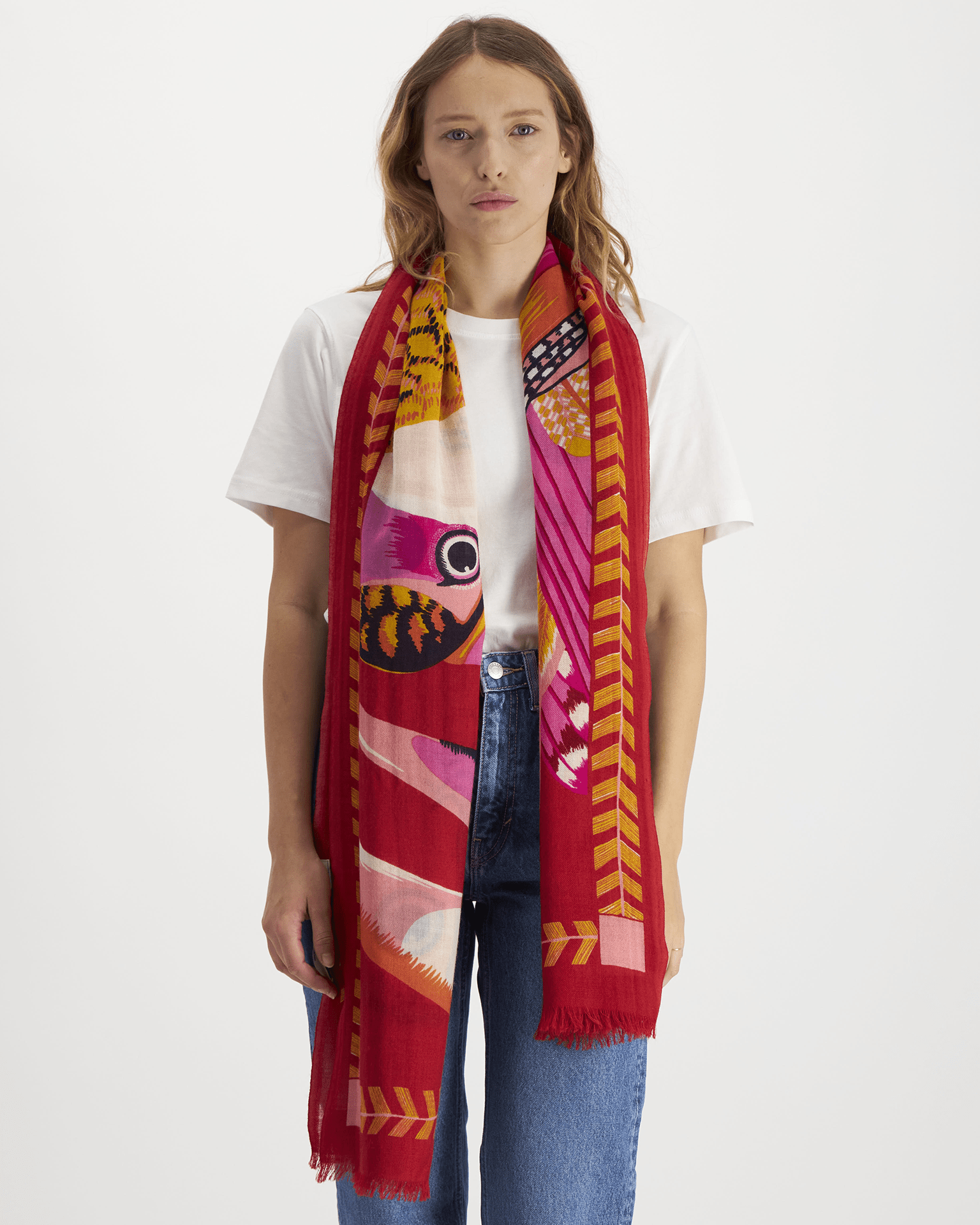Inoui Editions Scarf 70 Toucan in Red
