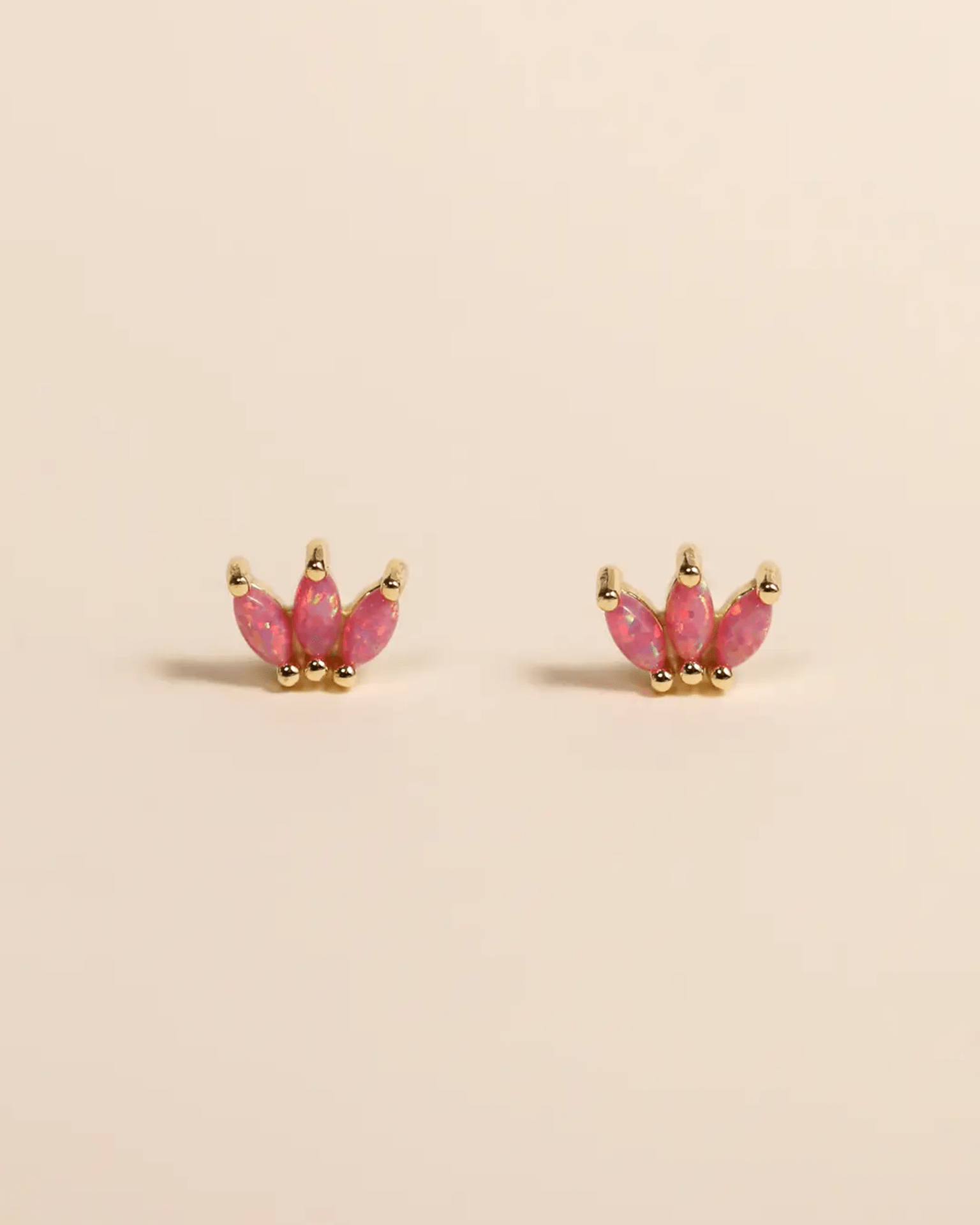 JaxKelly Opal Crown Stud - Pink