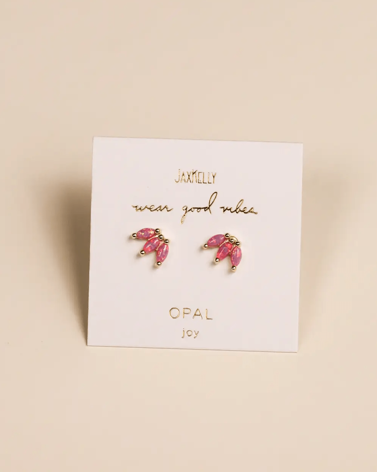 JaxKelly Opal Crown Stud - Pink