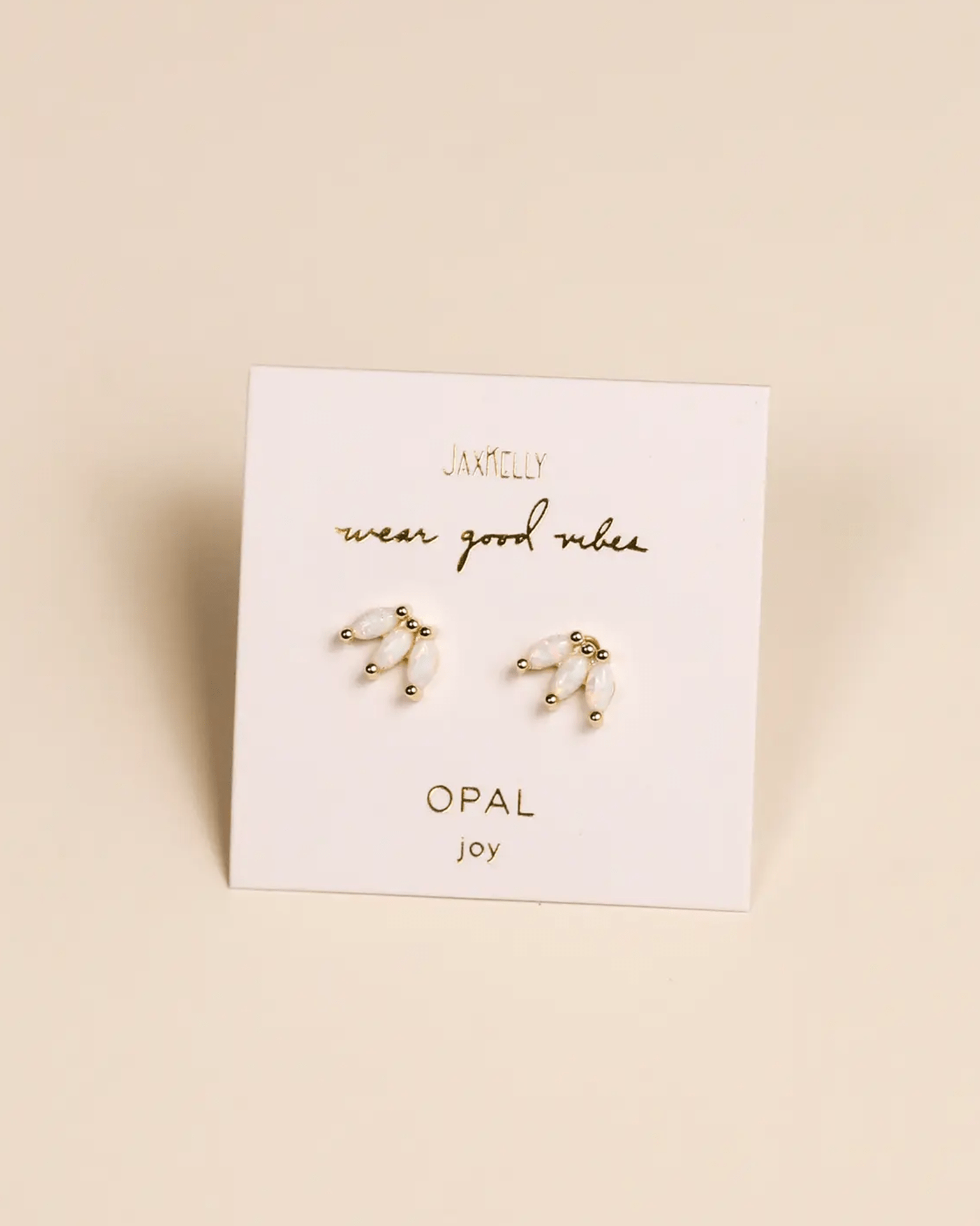 JaxKelly Opal Crown Stud - White