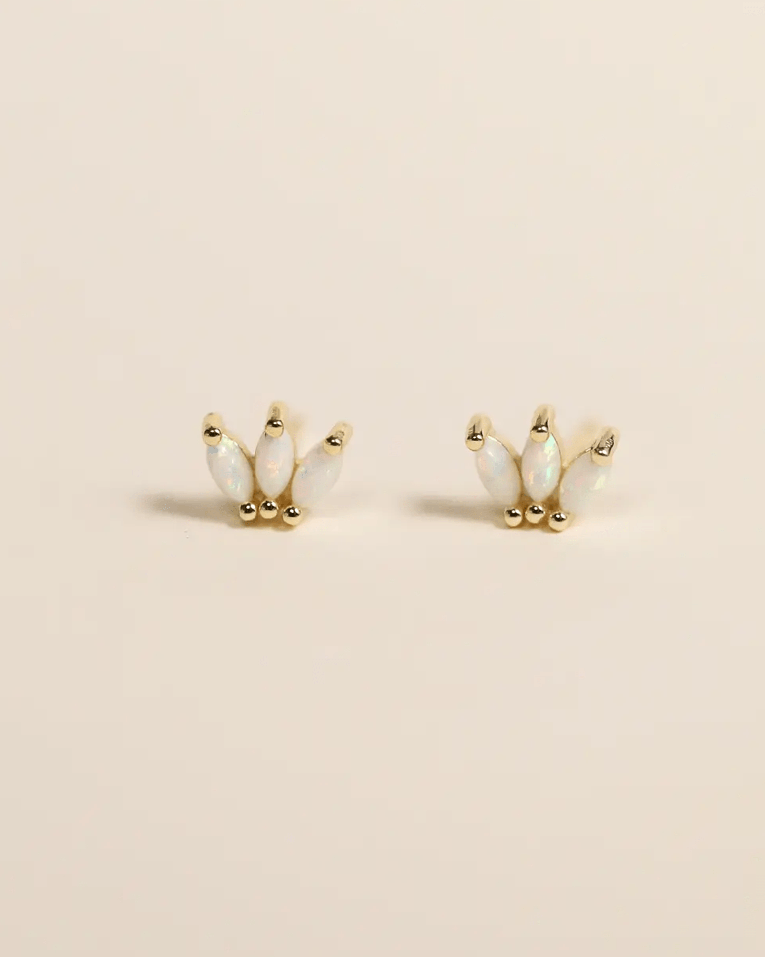 JaxKelly Opal Crown Stud - White