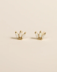 JaxKelly Opal Crown Stud - White