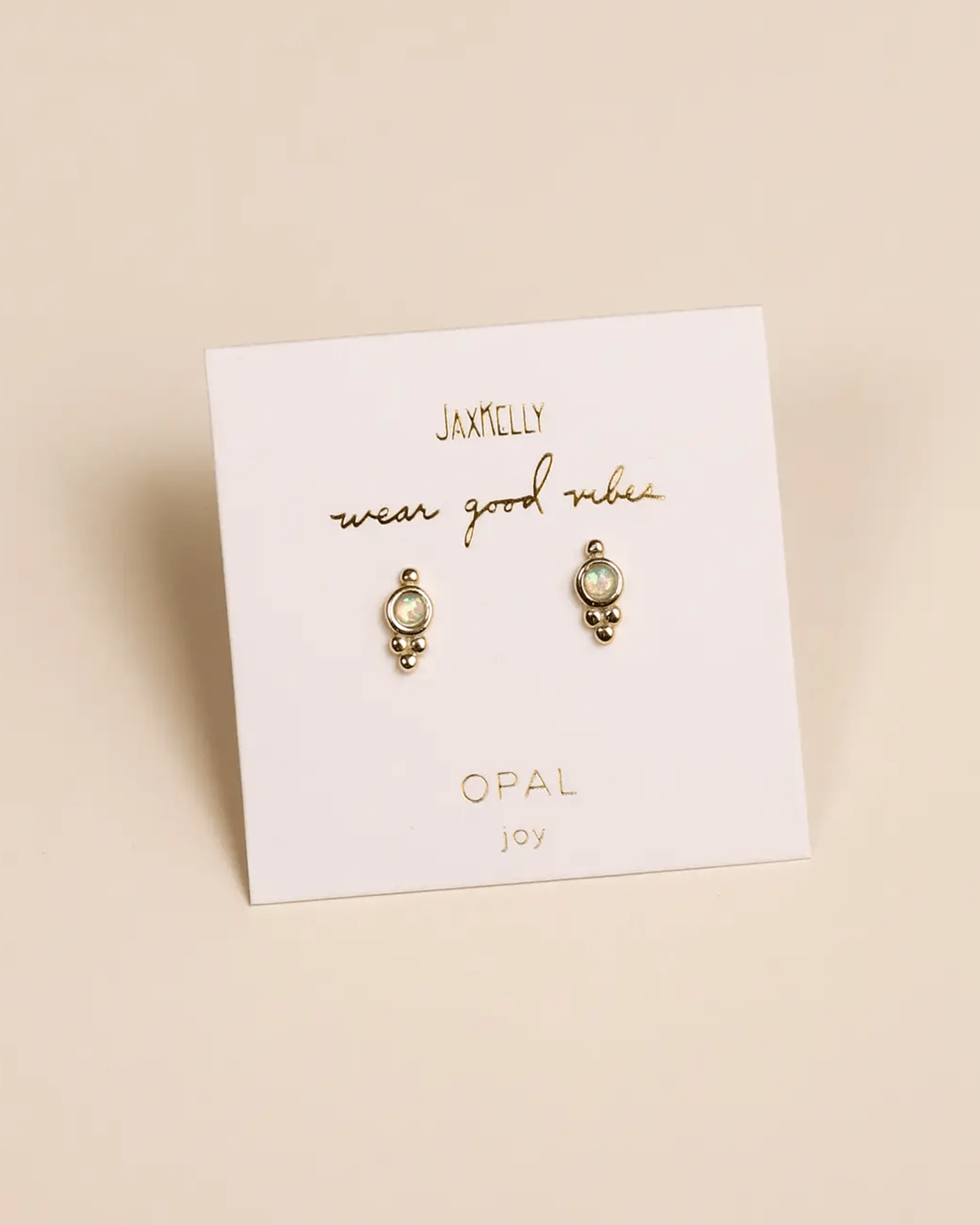 JaxKelly Tri Ball Studs - Fire Opal