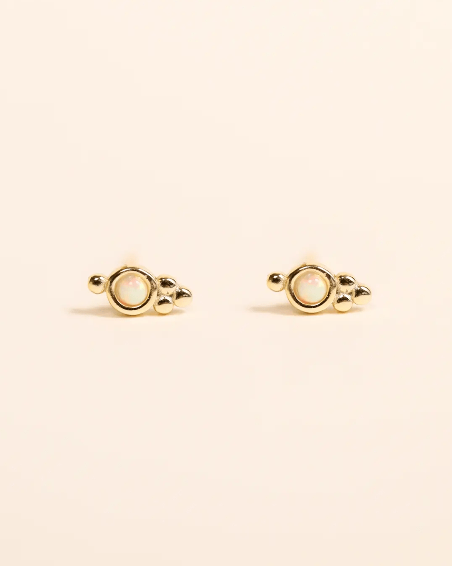 JaxKelly Tri Ball Studs - White Opal