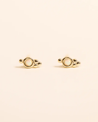 JaxKelly Tri Ball Studs - White Opal