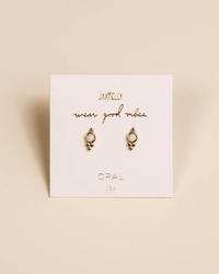JaxKelly Tri Ball Studs - White Opal