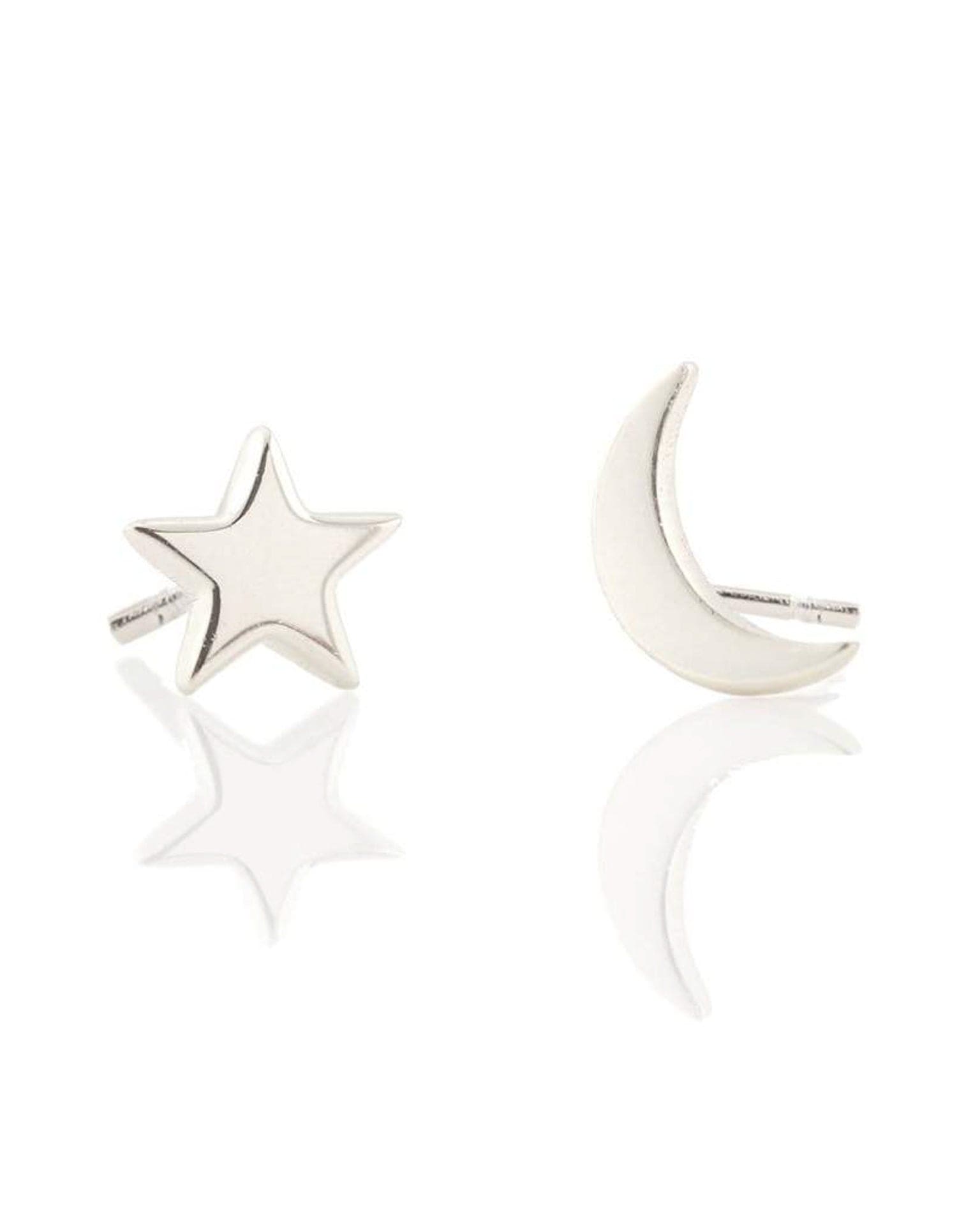 Kris Nations Silver Star & Moon Studs
