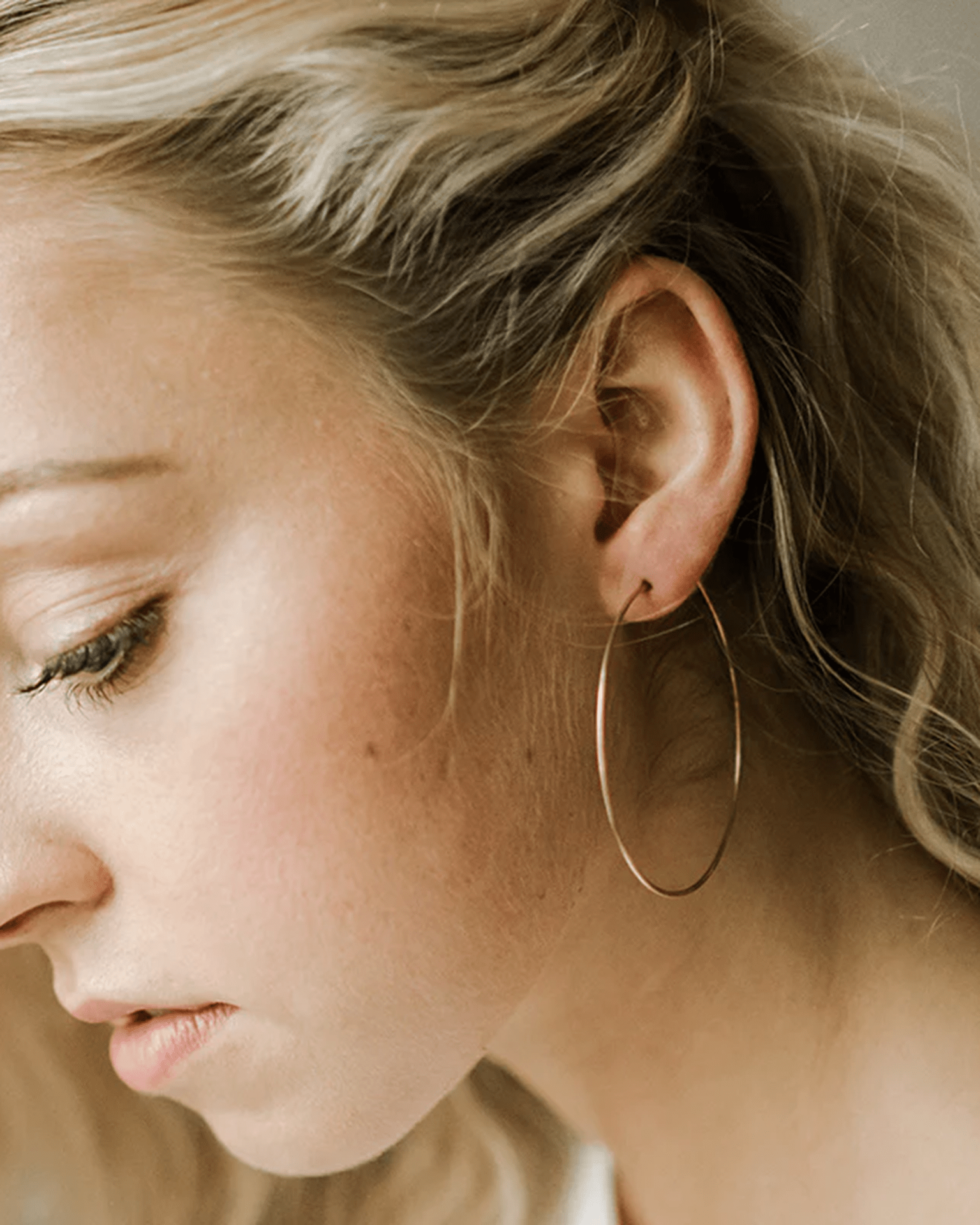 Token Jewelry Large Organic Hoops in 14K Gold Fill