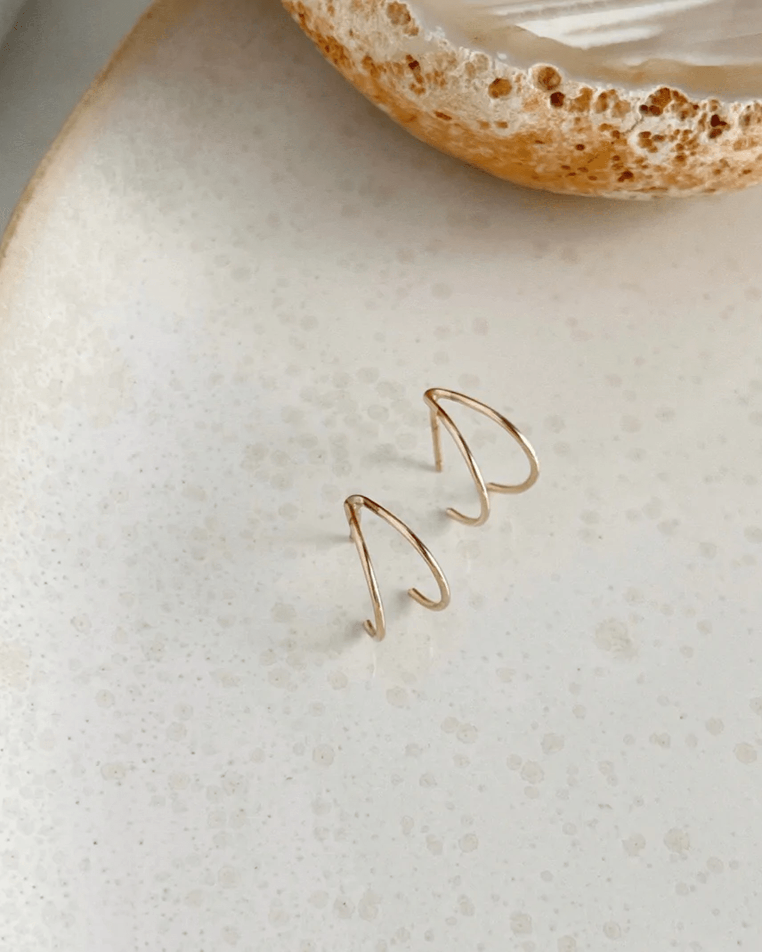 Token Jewelry Wishbone Studs in 14K Gold Fill