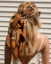 Maison Lecomte Flament Classic Cotton Bandana in Camel 