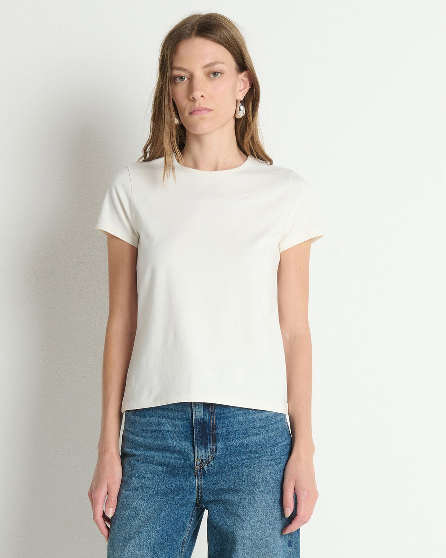 Tavi Crew Neck Tee in Porcelain