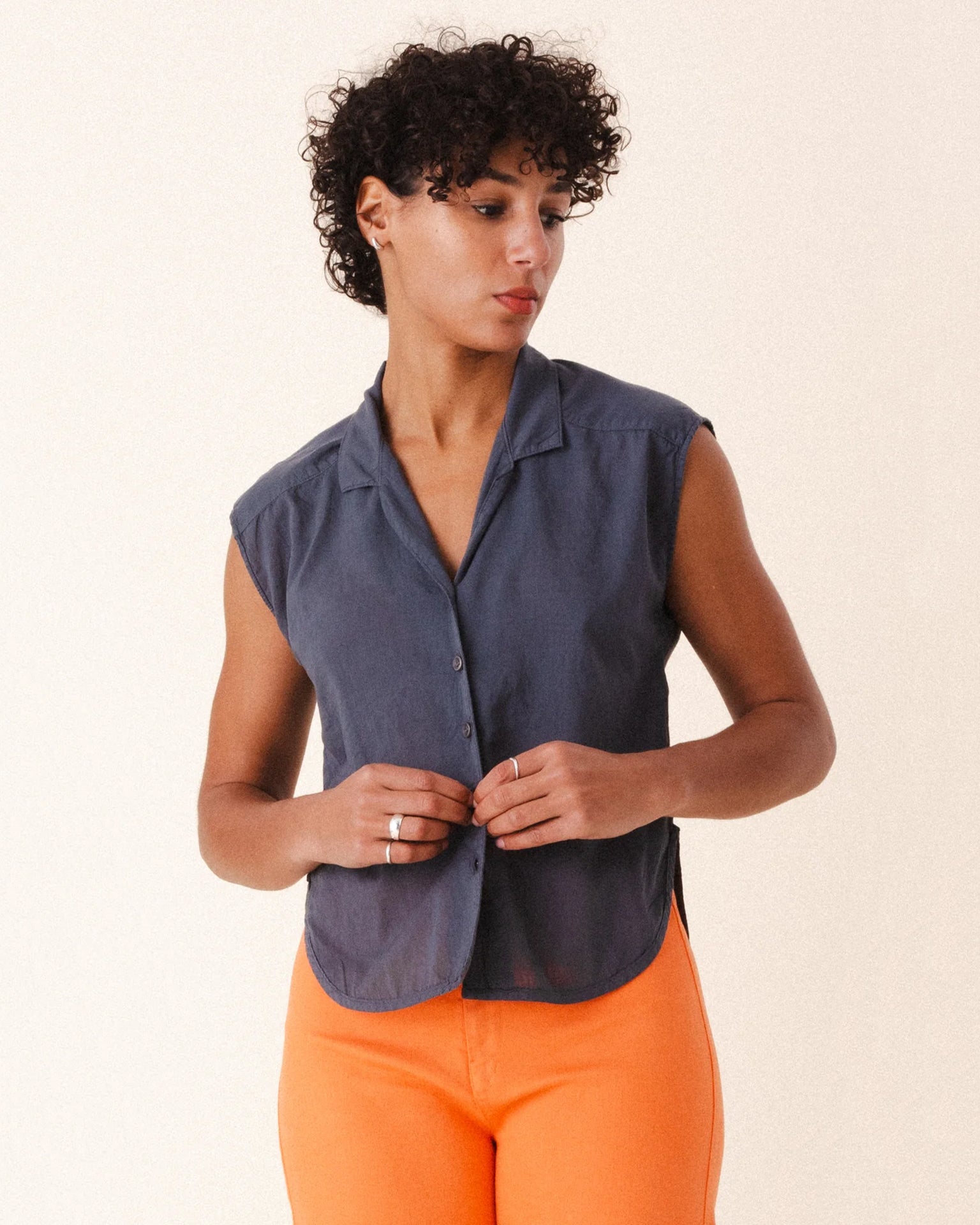 Prairie Underground Foxes Blouse in Graphite 