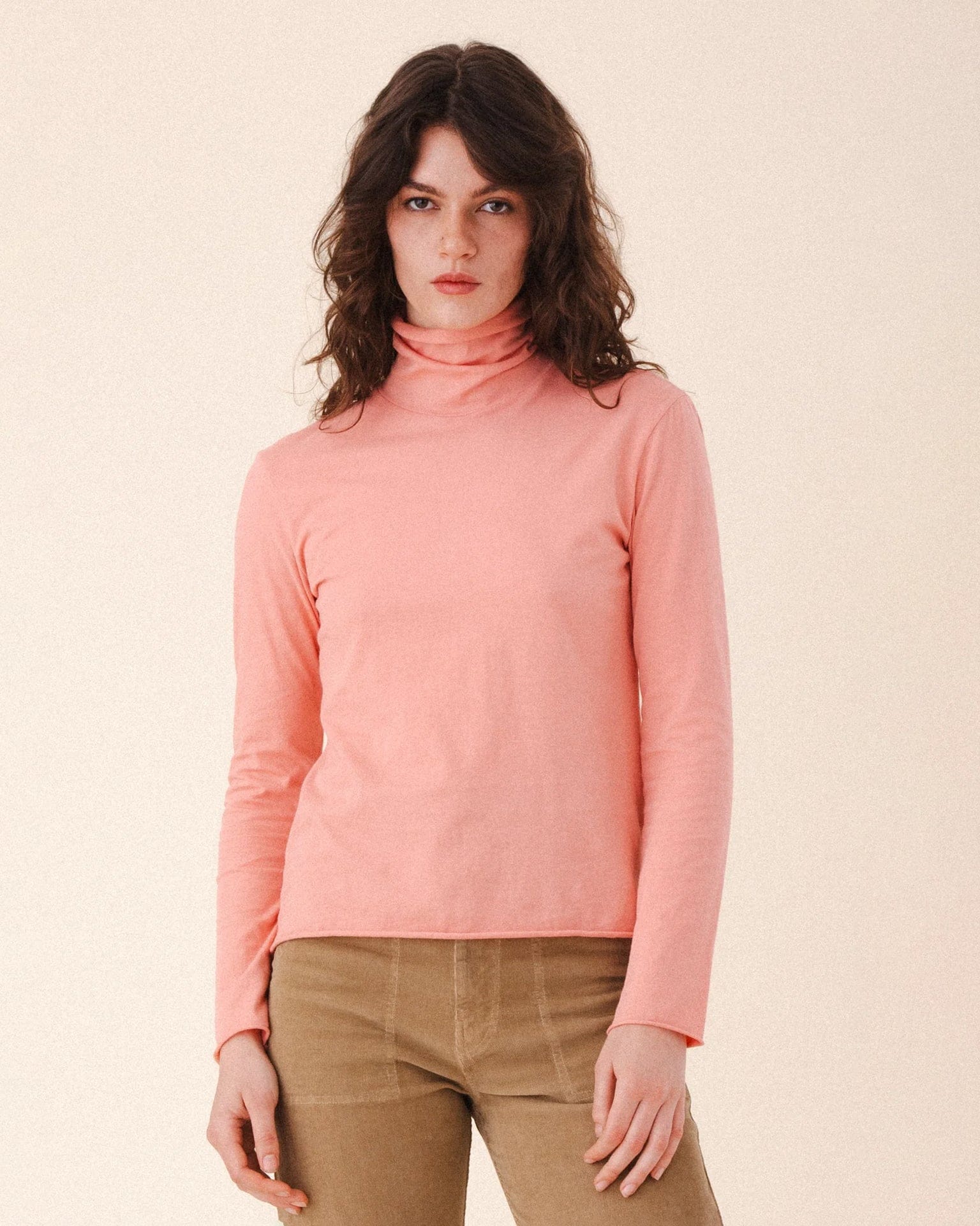 Prairie Underground Clothing Barre T-Neck in Rosewater