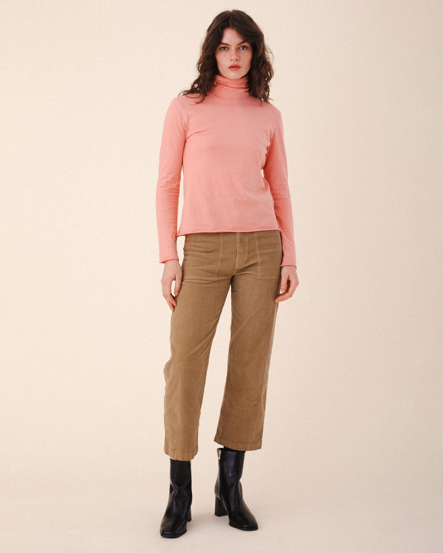 Prairie Underground Clothing Barre T-Neck in Rosewater