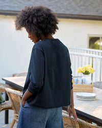 Quinn Crew LS Tee in British Royal Navy - Bliss Boutiques