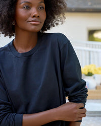 Quinn Crew LS Tee in British Royal Navy - Bliss Boutiques