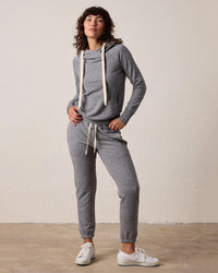 NSF Lisse Fitted Pullover Hoody in Charcoal Heather Grey 