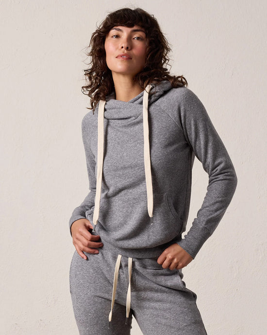 NSF Lisse Fitted Pullover Hoody in Charcoal Heather Grey 