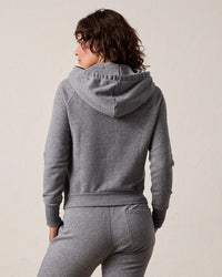 NSF Lisse Fitted Pullover Hoody in Charcoal Heather Grey 