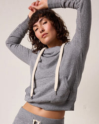 NSF Lisse Fitted Pullover Hoody in Charcoal Heather Grey 