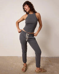 NSF Sayde Slim FT Sweatpant in Faded Black 