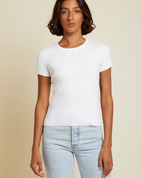 Billy Scoop Neck Tee in White