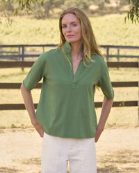 Patty - SS Popover Henley in Nori