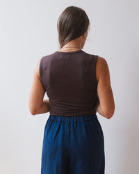 Estina Scoop Neck Tank Top in Mole