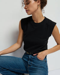 Patti Muscle Tank in Jet Black - Bliss Boutiques