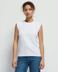 Patti Muscle Tank in Optic White - Bliss Boutiques